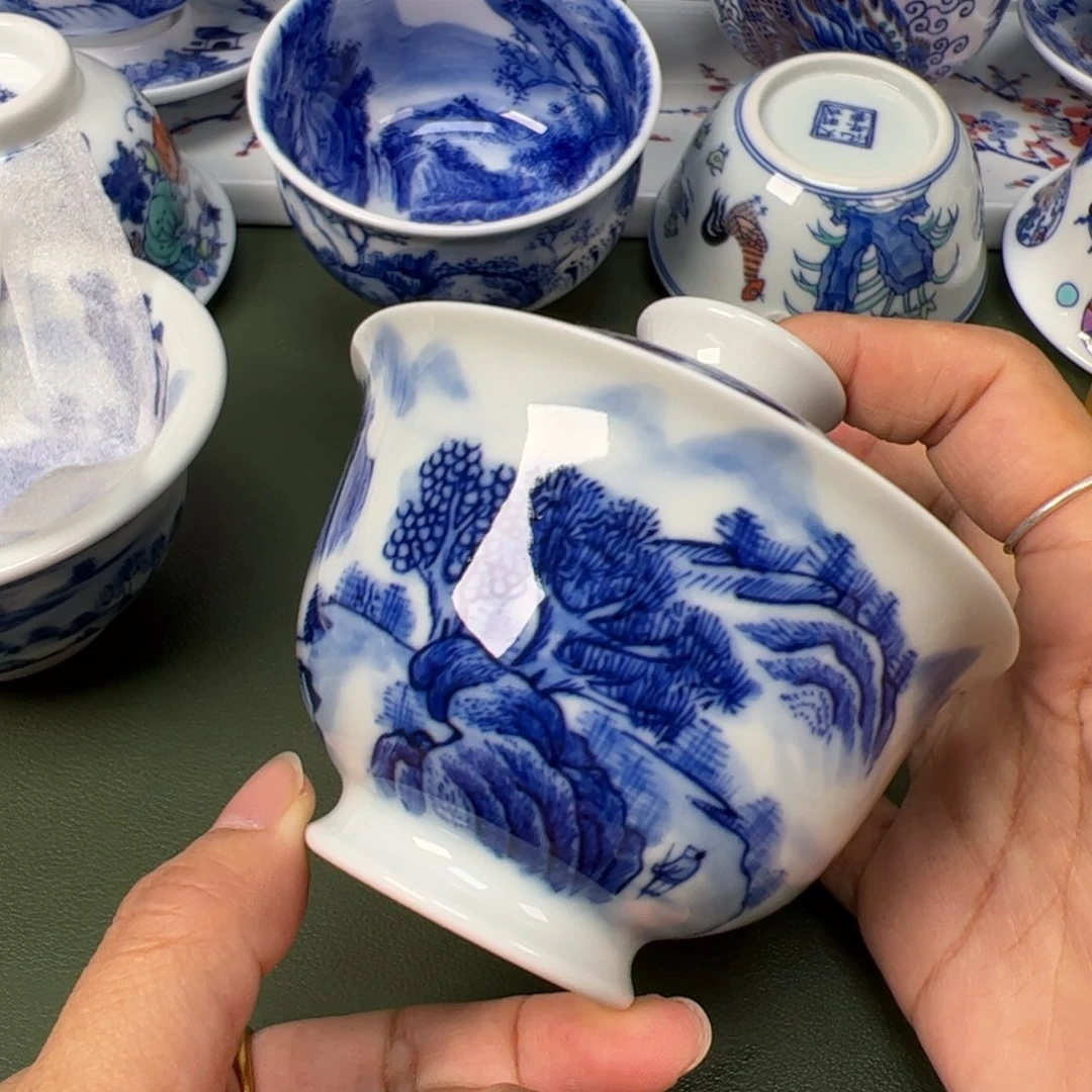 陶瓷景德镇纯手工纯手绘茶具木木54