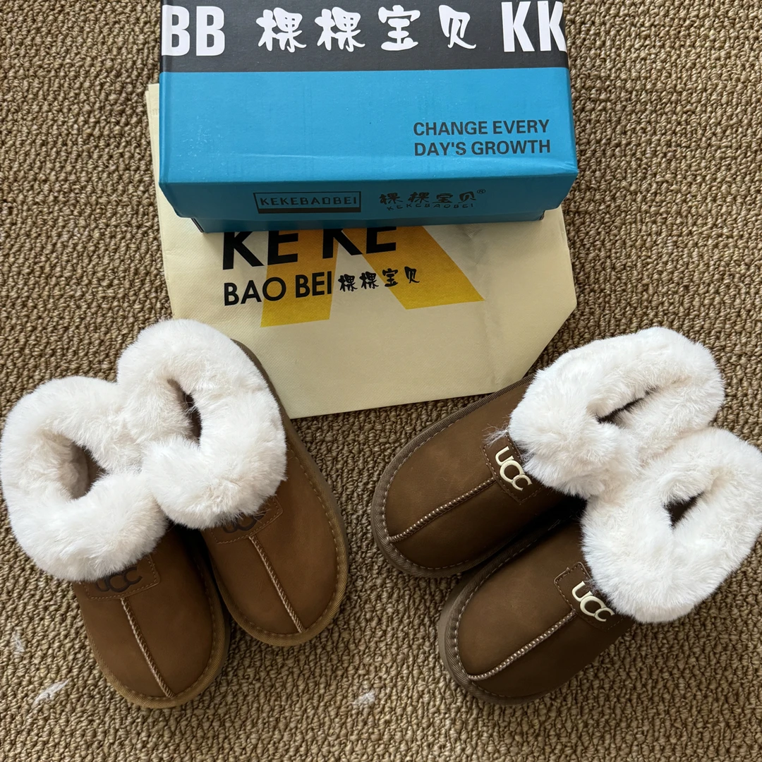 男女通用冬季加厚短筒平跟雪地靴童鞋男休闲女