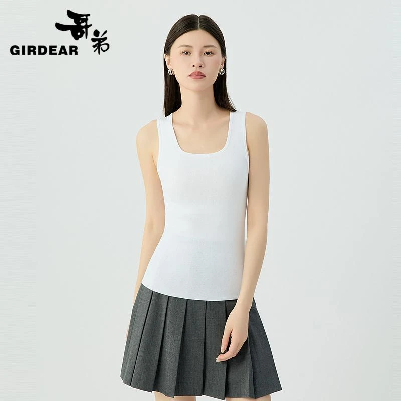 GIRDEAR/哥弟经典时尚休闲百搭U领宽肩针织背心138008
