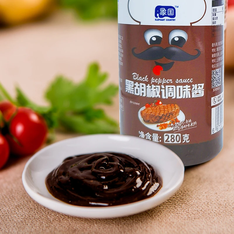 象国黑椒酱黑胡椒酱黑椒汁意大利麪酱牛排酱拌面酱西餐280g/瓶