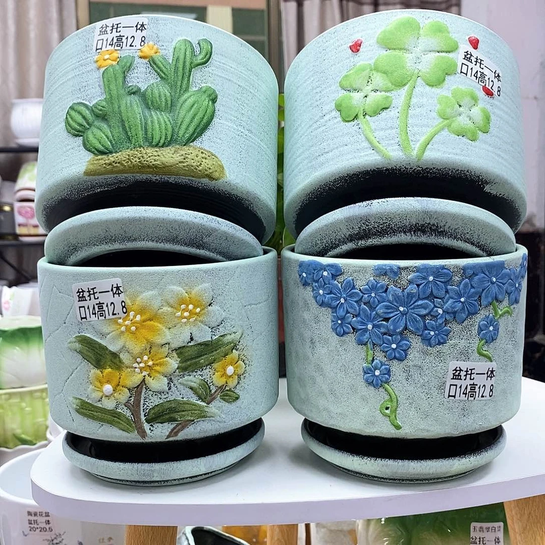 陶瓷@陶瓷花盆@@春暖花开