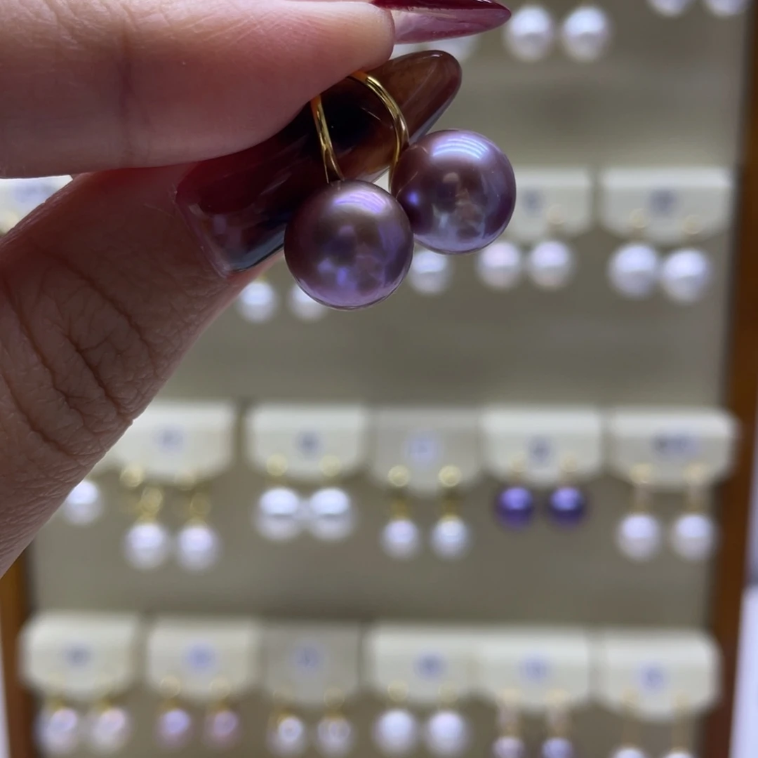 淡水珍珠耳饰银S925镶嵌