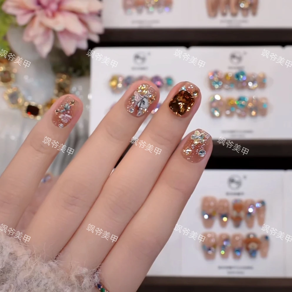 马年大吉-SAYE飒爷手工美甲-重复佩戴-掉钻包补-送工具包-10片装