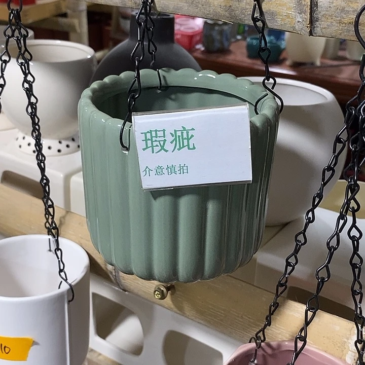 紫砂花盆多肉植物盆瑕疵有孔