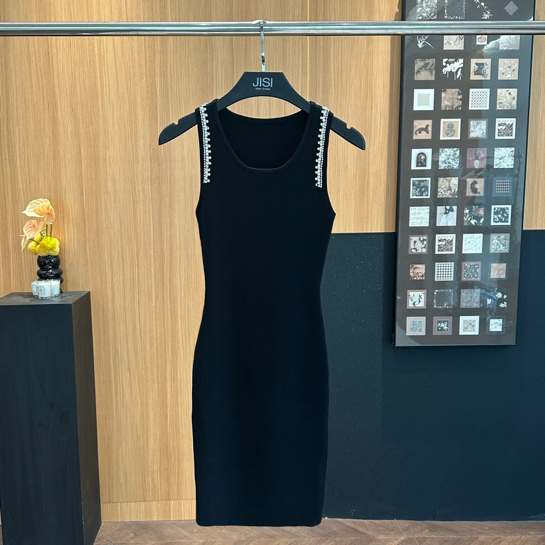 JISI B+重工无袖钉珠连衣裙-L25079