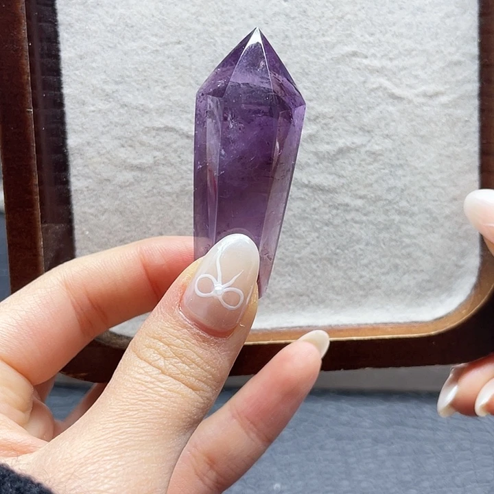 水晶未镶嵌珠宝半成品5紫茶晶柱