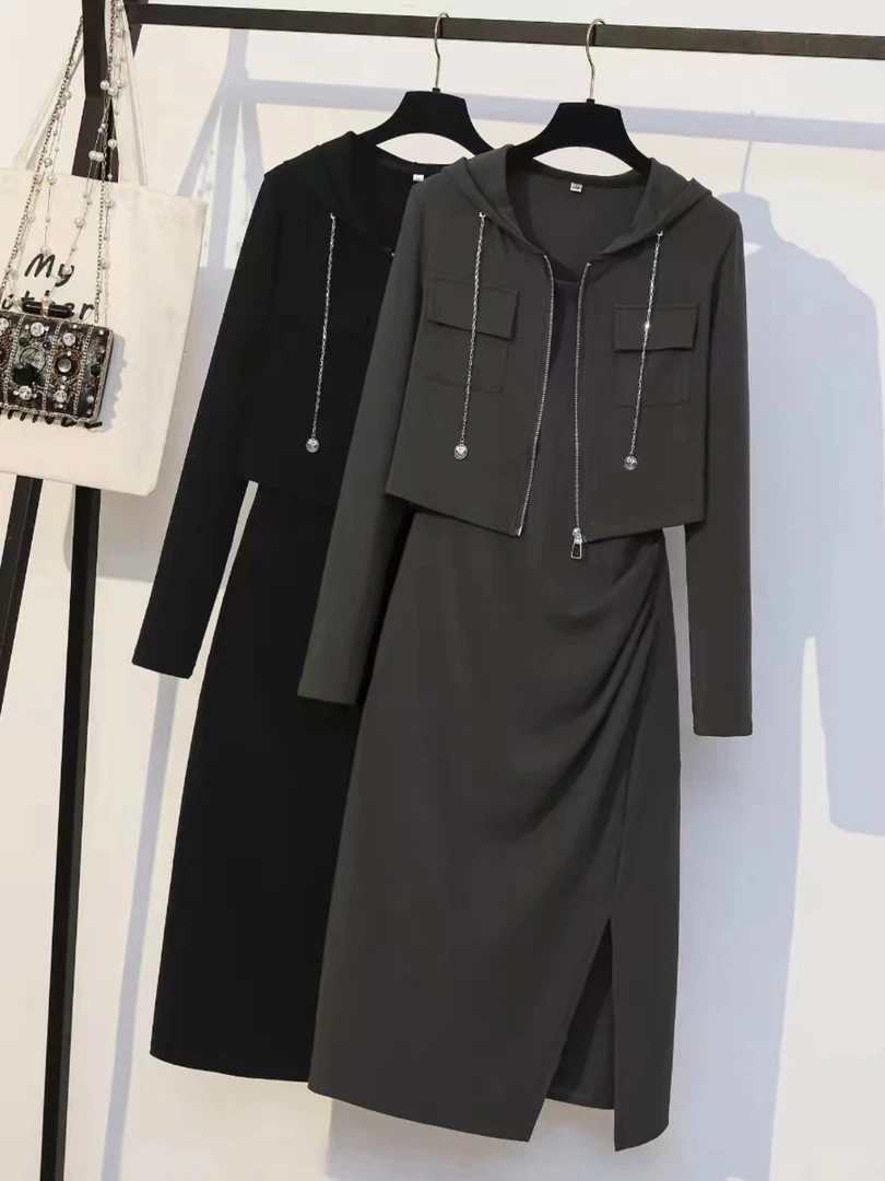 H2996显瘦气质长袖时尚休闲收腰秋季套装H5