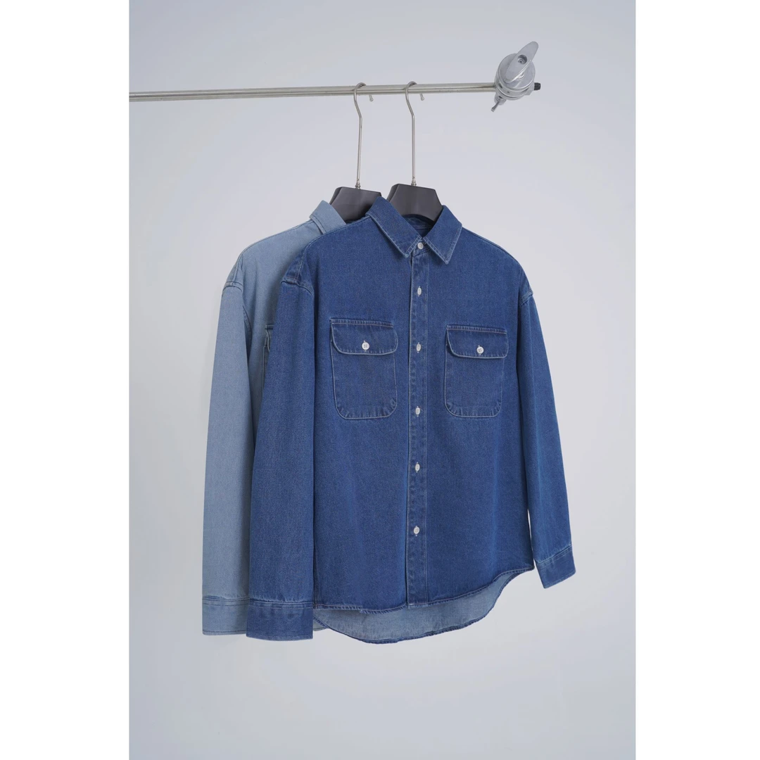 FCC【水洗做旧牛仔】秋季胸前双口袋时尚宽松休闲百搭男生夹克外套