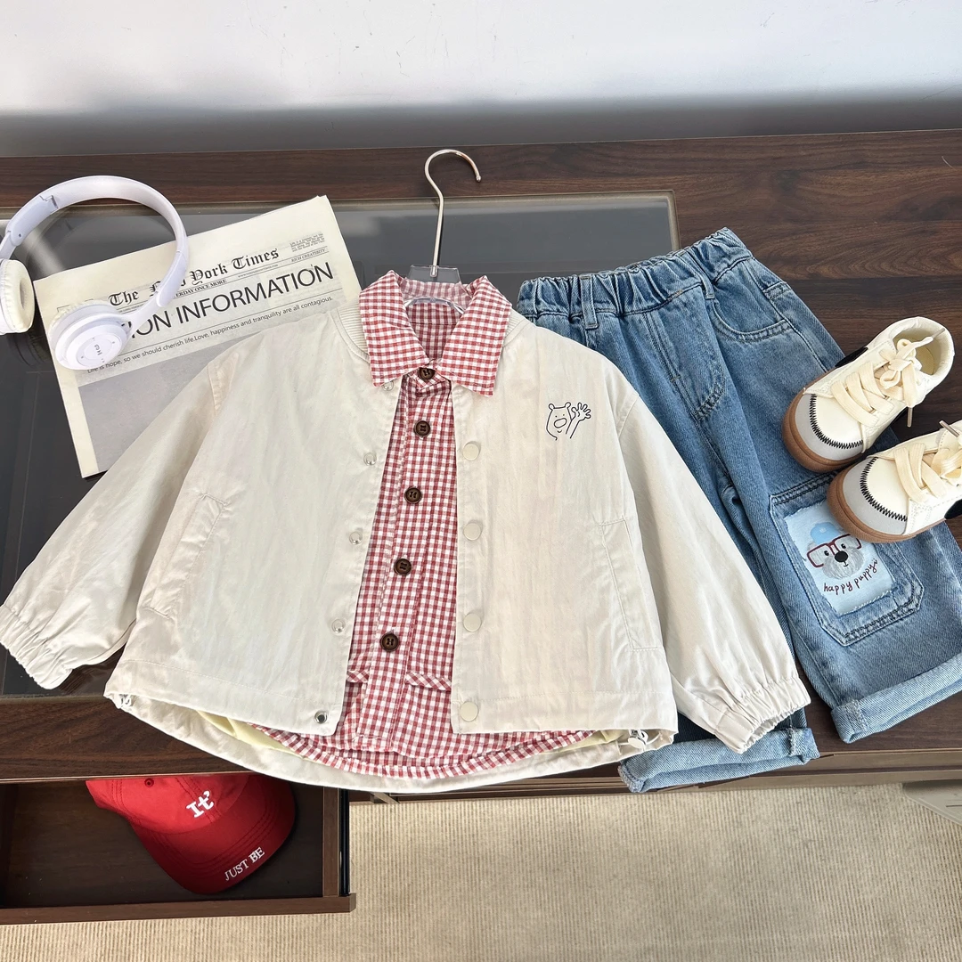 【米佑】樱花小骑士儿童棒球服男童春装外套三件套XZ018