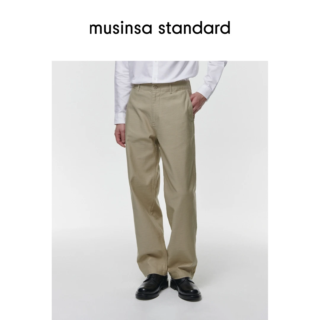 musinsa standard男士秋季经典日常休闲硬挺有型宽版直筒工装裤