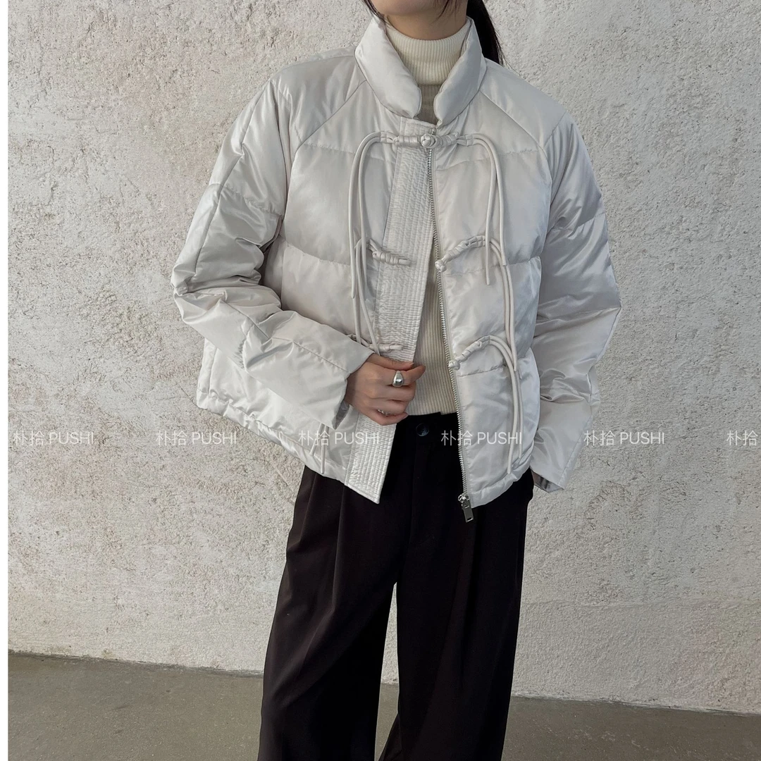 【BLB•板老板】2024小众设计师款新中式90白鸭绒羽绒服8869