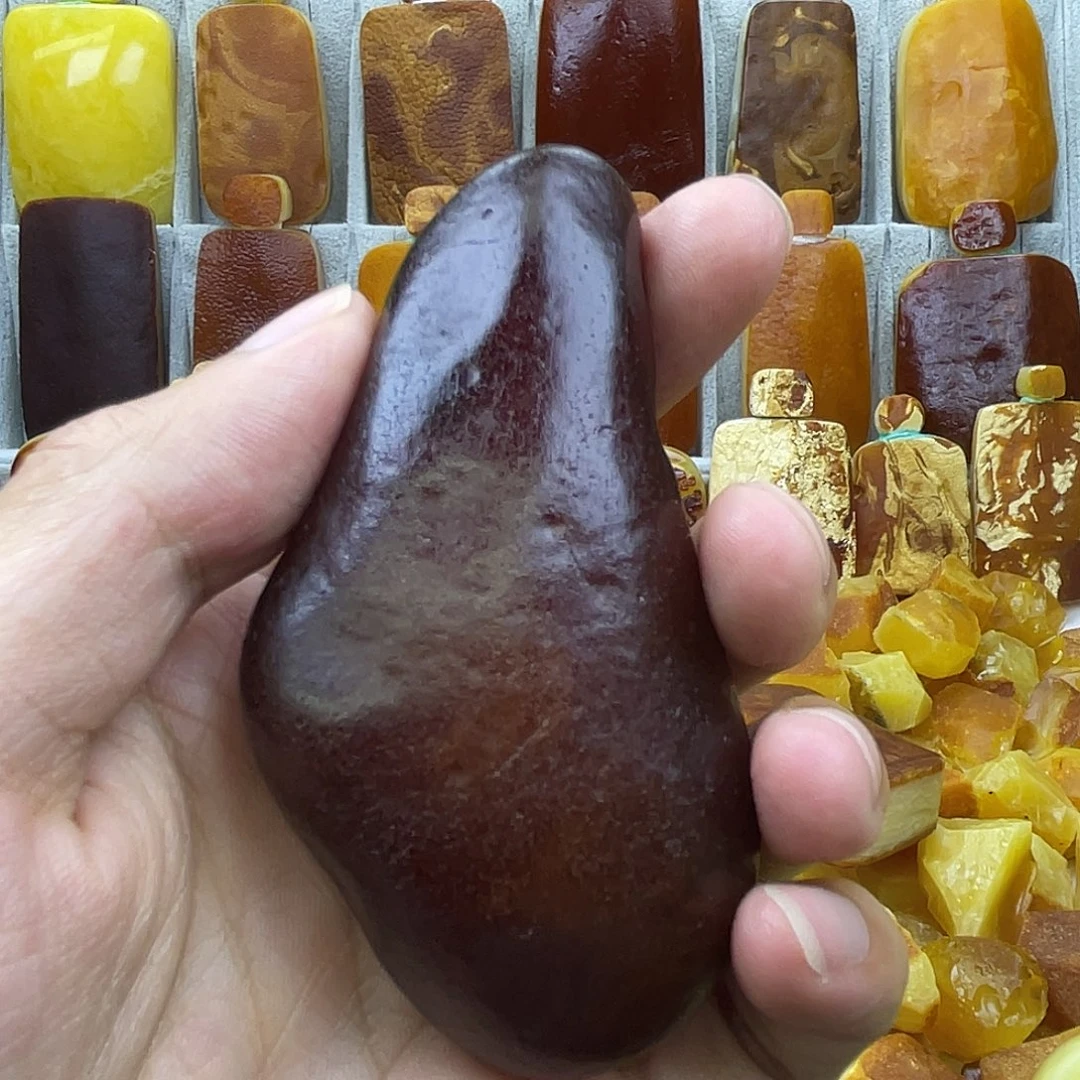 未镶嵌定制琥珀手把