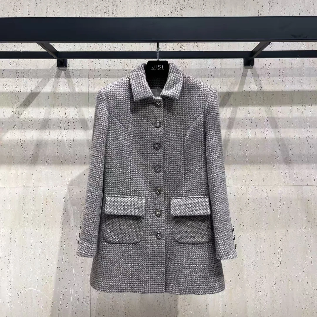 JISI 24A翻领编制单排扣外套-W24535