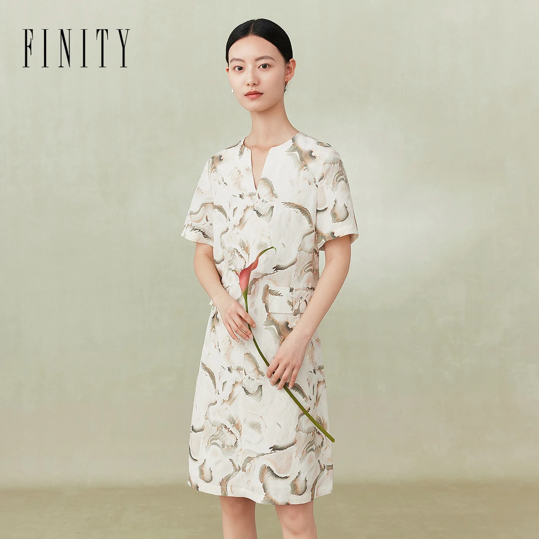 【粉丝专享】FINITY 新款气质连衣裙碎花时尚休闲复古 F21X3A40L3