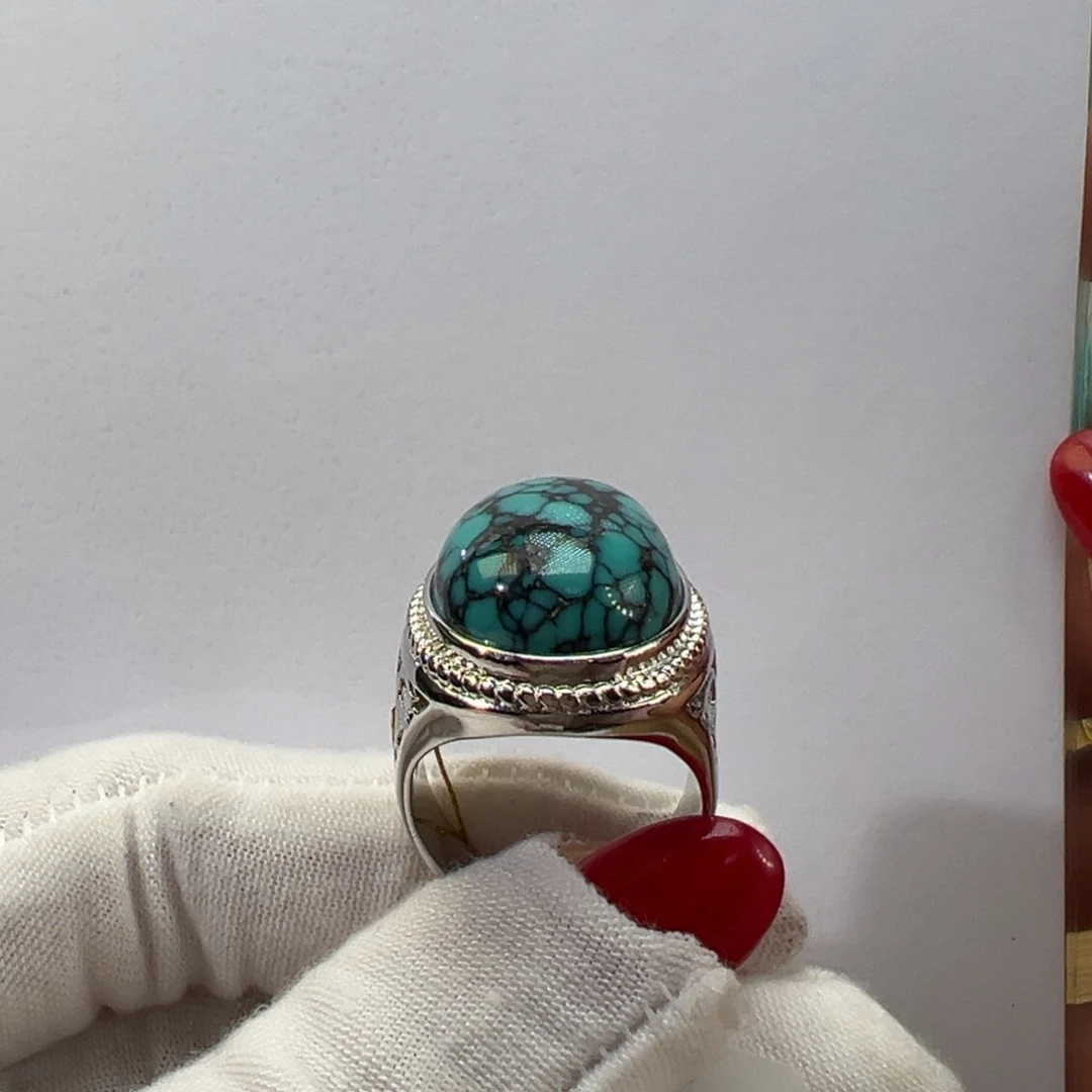 绿松石银S925镶嵌挂件