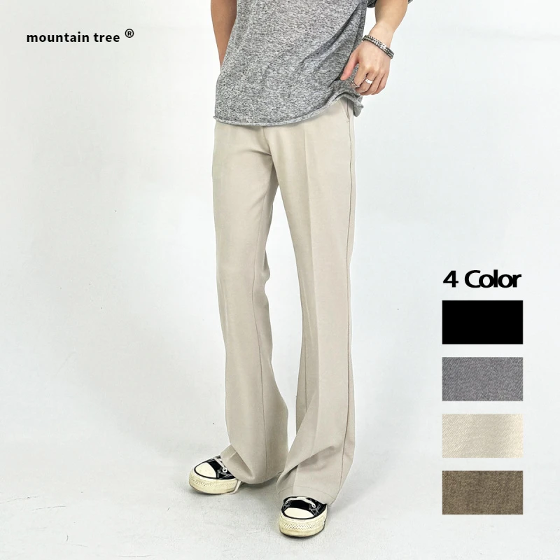 4色高级感修身微喇cleanfit裤子男直筒垂坠感西裤美式西装休闲裤