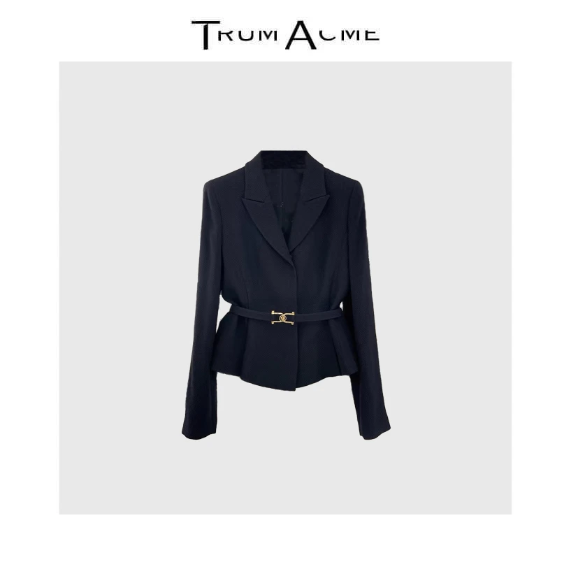 TrumAcme~老钱风时尚百搭腰带款收腰显瘦西装短外套2025秋季新款