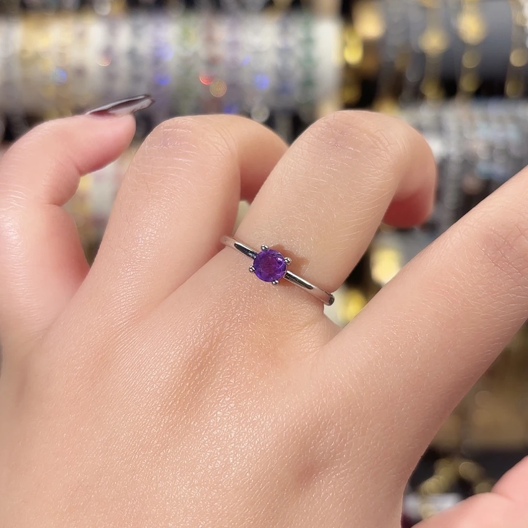 锆石合金紫水戒指