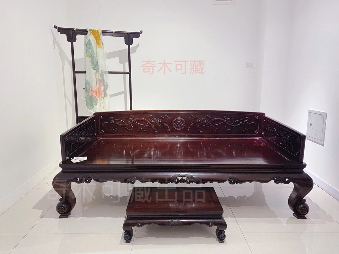 明式三围独板榫卯结构罗汉床