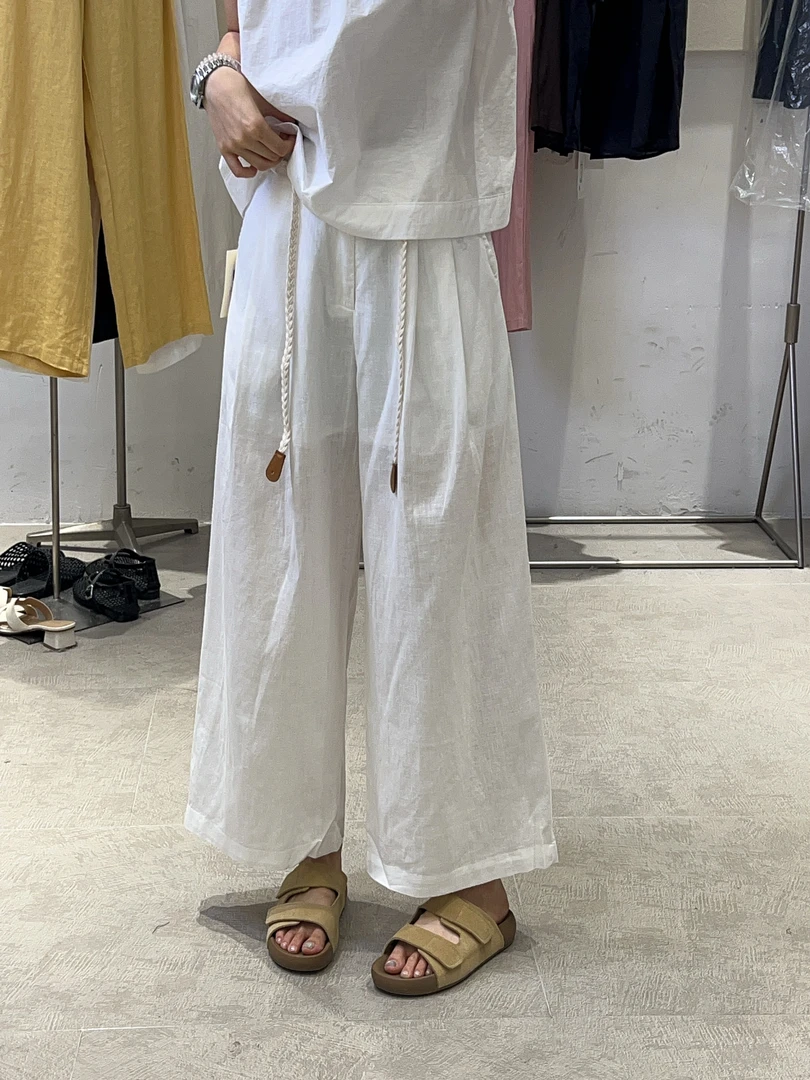 qianbeisi纤贝思623苎麻休闲裤女2025夏季九分直筒时尚洋气阔腿裤