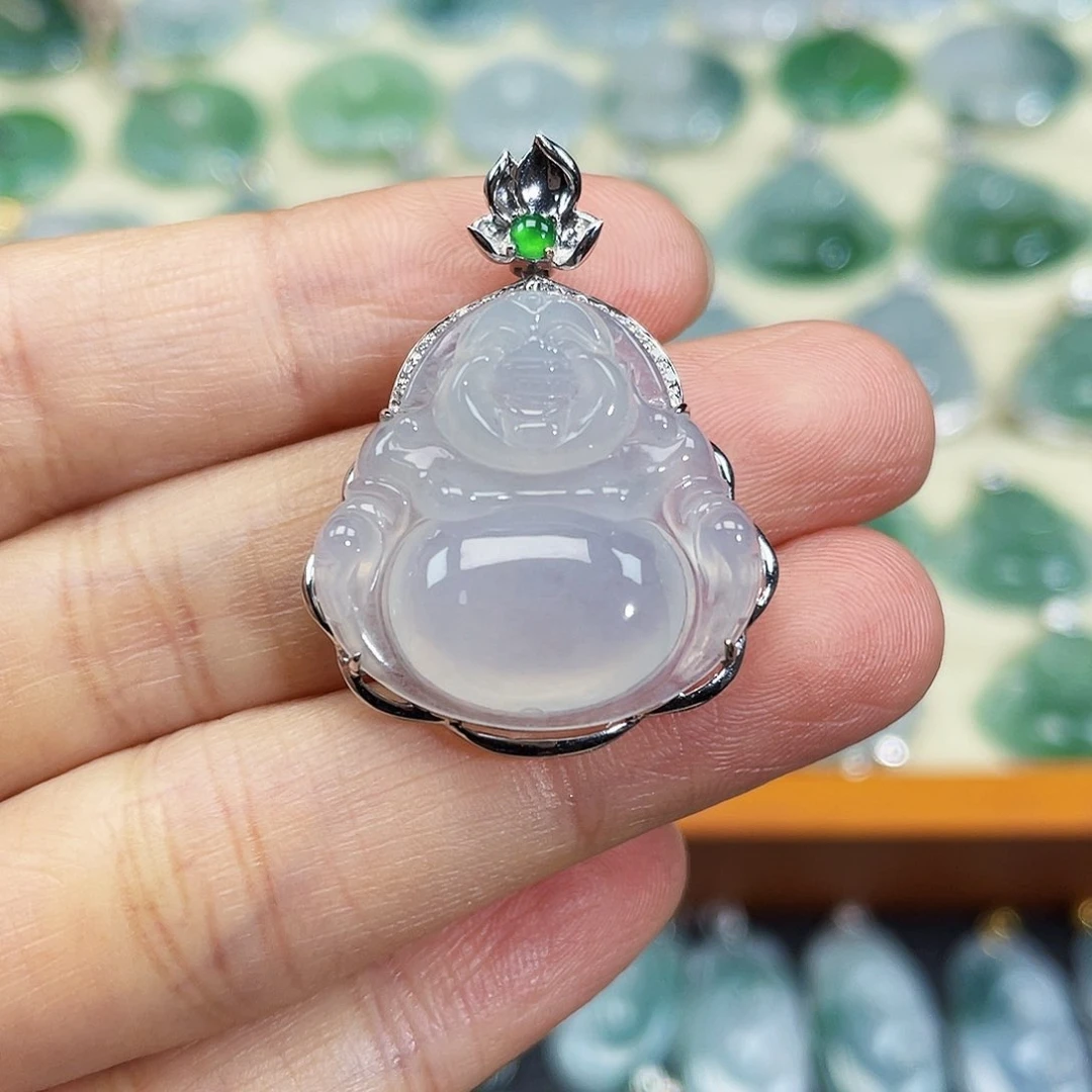 翡翠颈饰18K金镶嵌吊坠