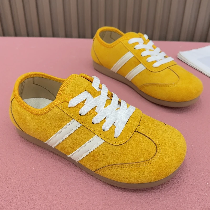 复古轻便德训鞋女2025新款百搭时尚休闲鞋防滑舒适阿甘鞋平底板鞋