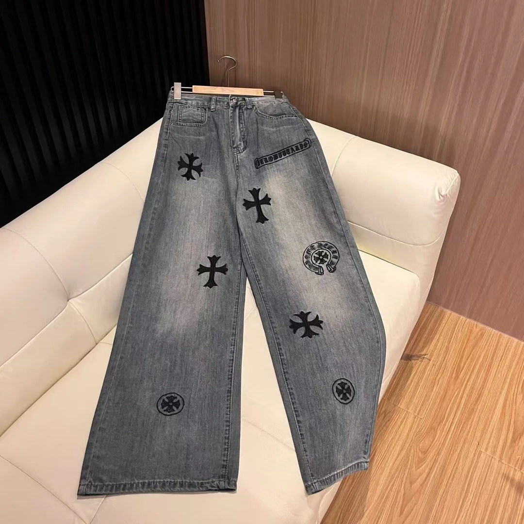 李馨儿【拽姐牛仔裤】牛仔裤女休闲克罗简约洋气百搭高腰显瘦刺绣