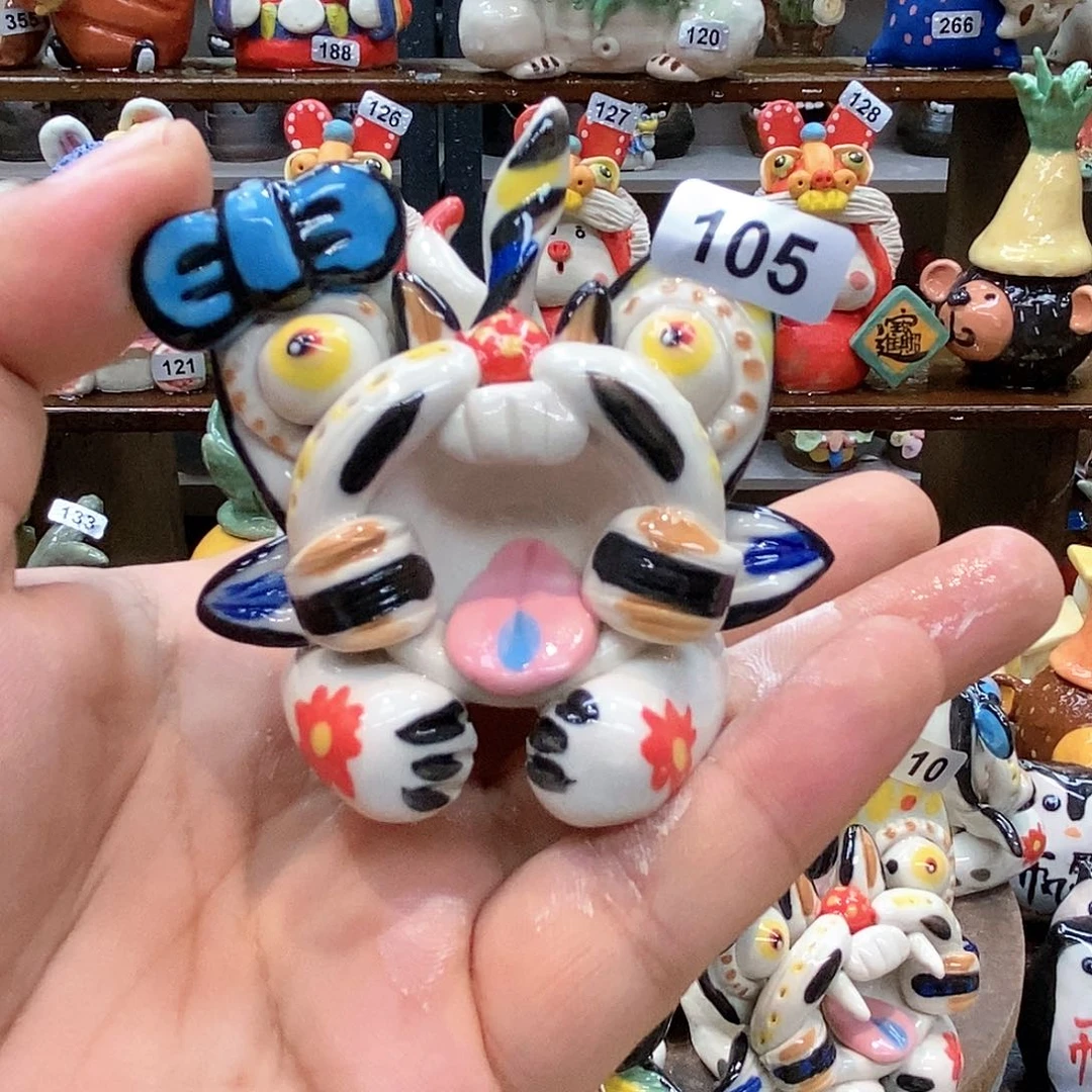 摆件直播间手工抽象陶瓷摆件105