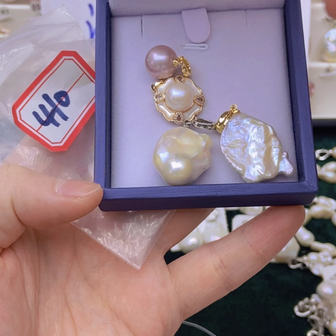 颈饰银S925镶嵌淡水珍珠