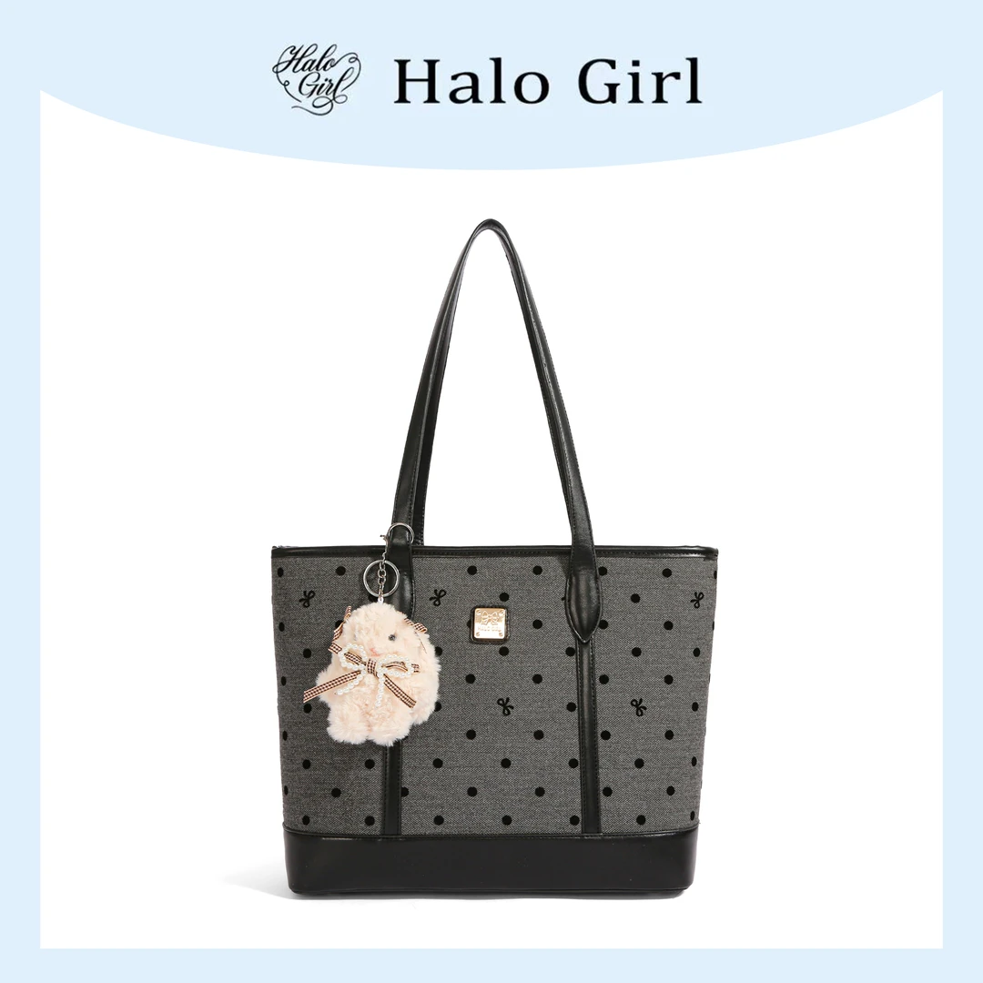 一张同学【长约31宽10高28单位厘米】波点小香风单肩腋下包C7882黑