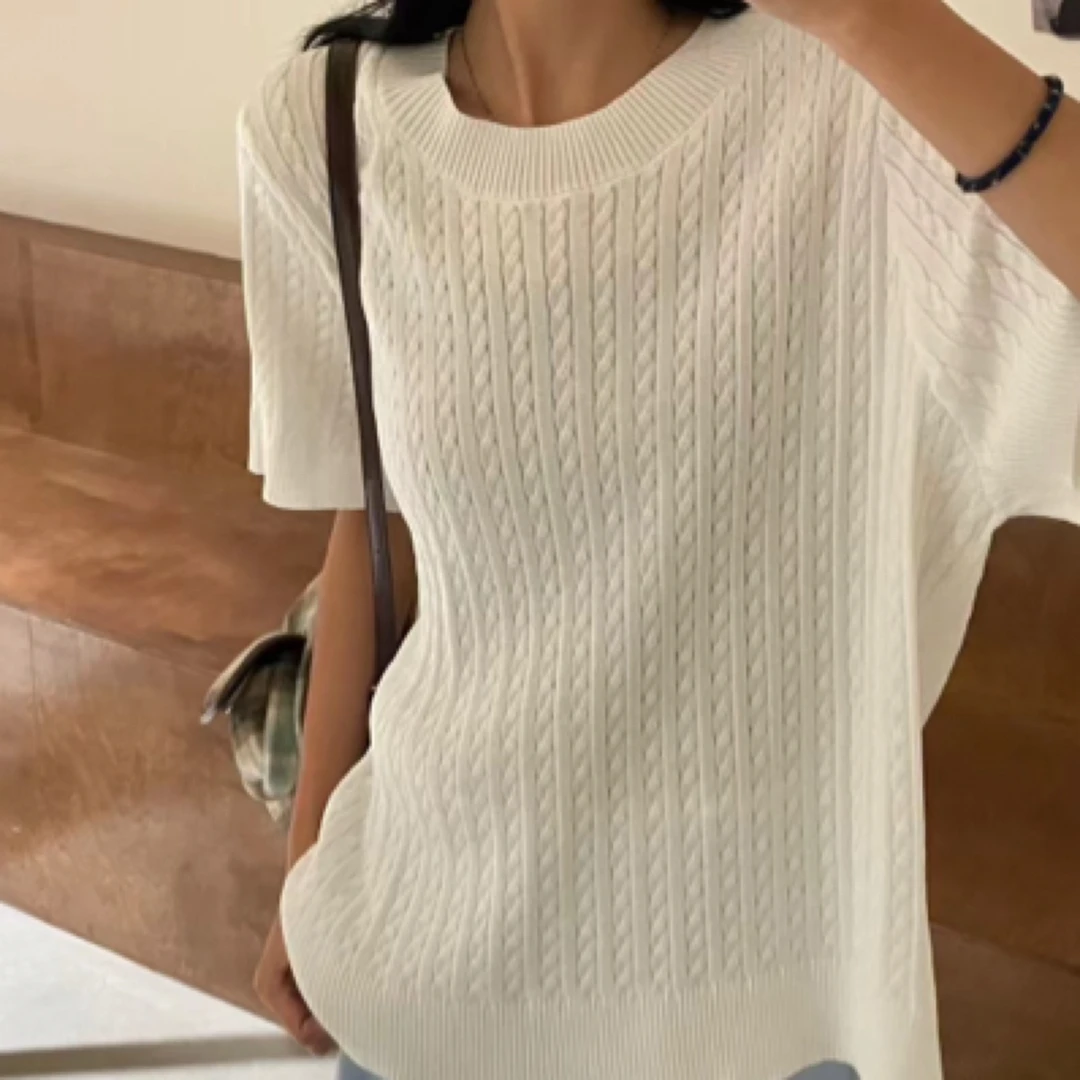 M12212麻花针织半袖