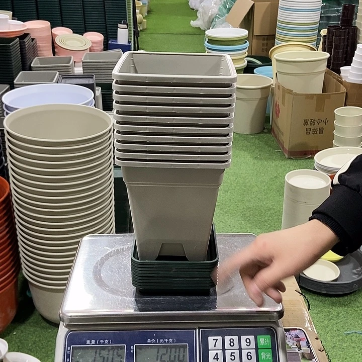 方盆口16高18灰白色带拖10个