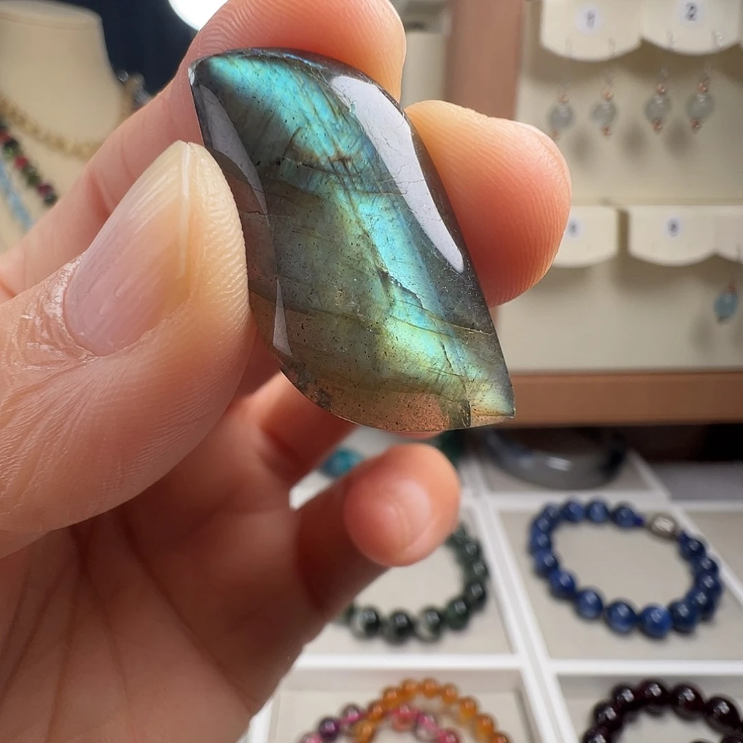 银S925镶嵌长石颈饰天然灰月光石