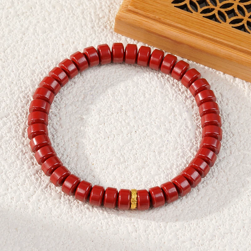 含辰砂工艺品【一身 安】 帝王砂直切手串 （天然珠宝多样性发其一）