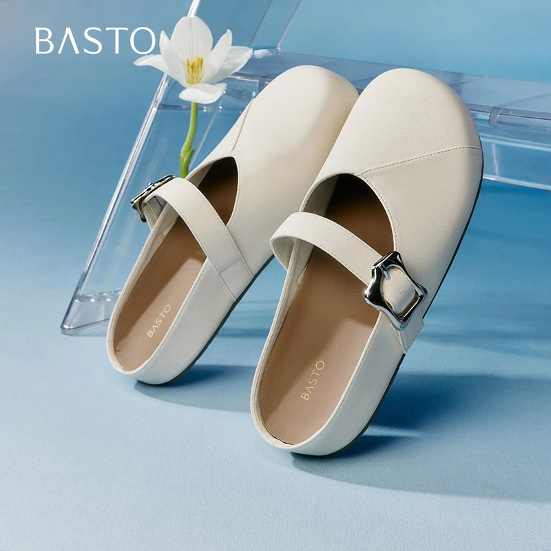 百思图2025夏季新款简约时尚复古勃肯鞋厚底圆头女拖鞋B0810BH5