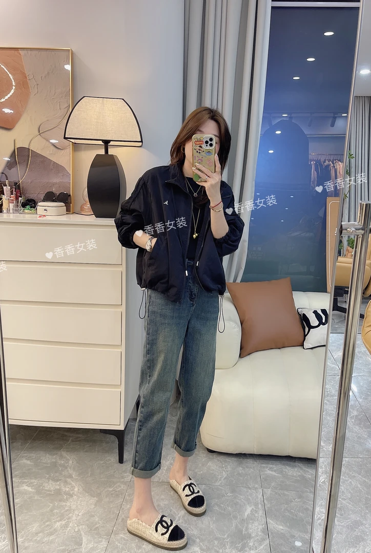 春季新款小个子显瘦韩版时尚百搭防风防晒简约刺绣薄款风衣