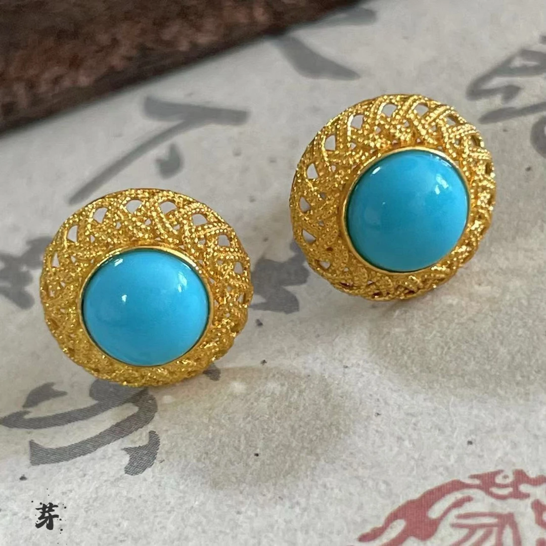 【鲸囍】美松●18K金镶嵌绿松石耳饰多样发其一#8848