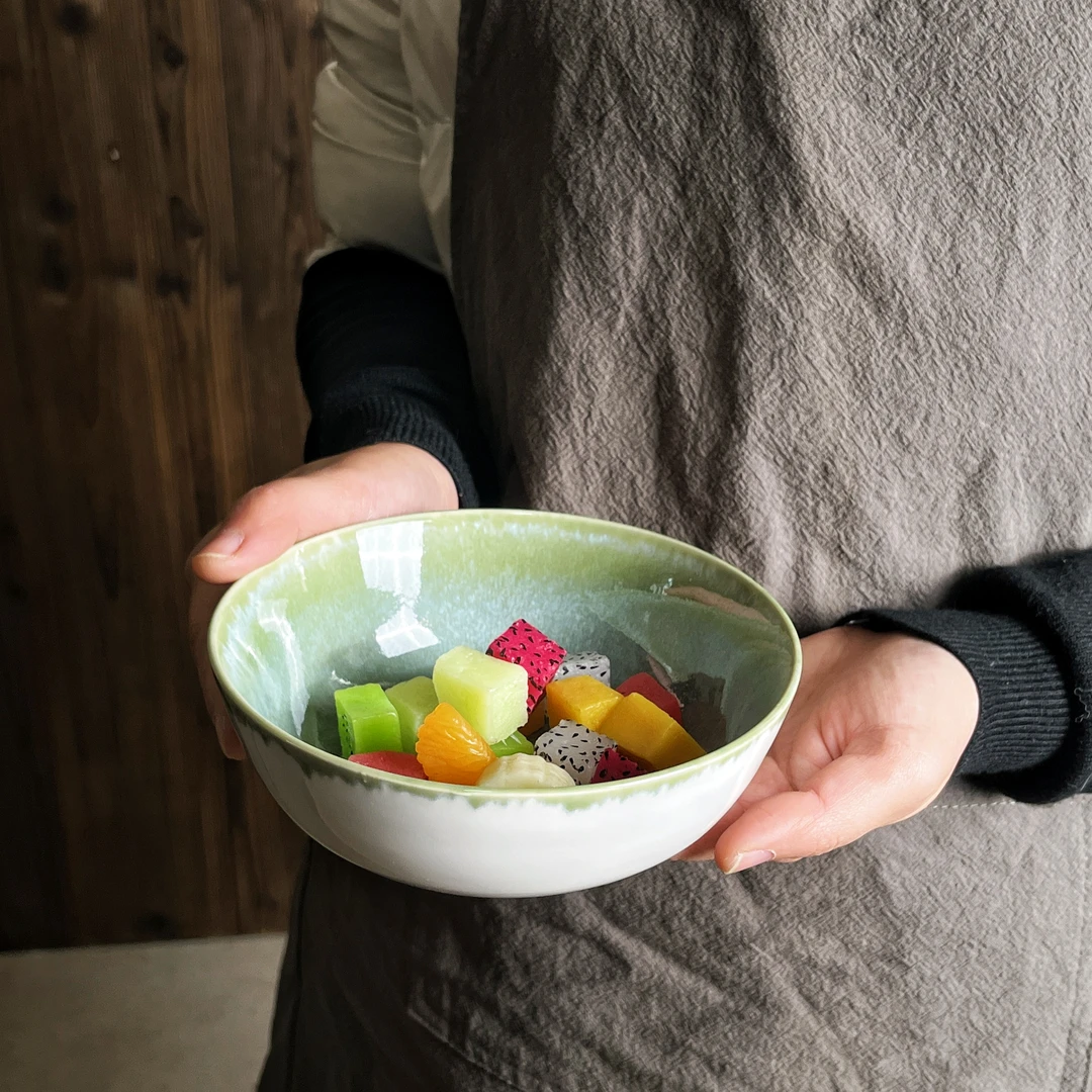 【窑变釉高级感饭碗】B165陶瓷家用复古风面碗高颜值沙拉碗微瑕疵