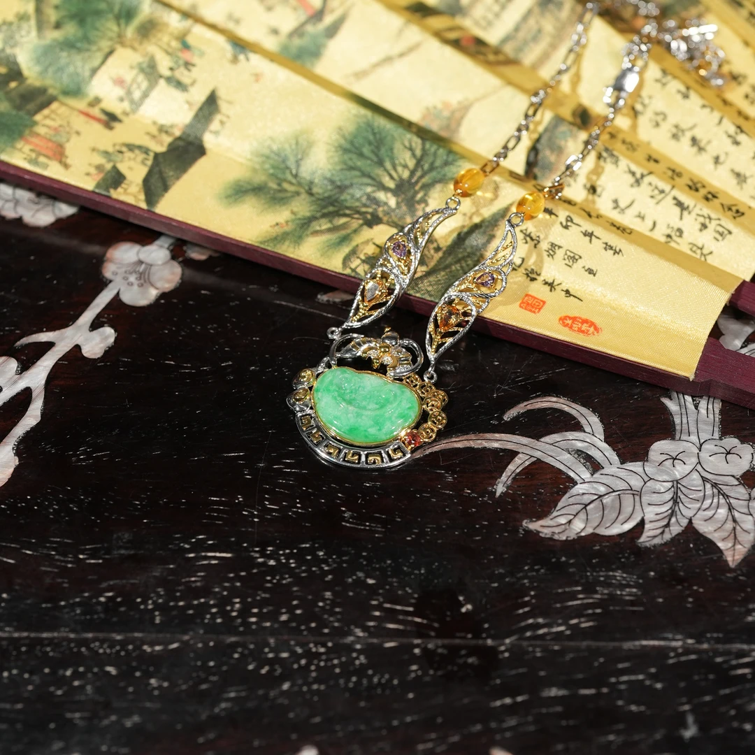 1.12香港王老板-翡翠镶嵌吊坠7a52