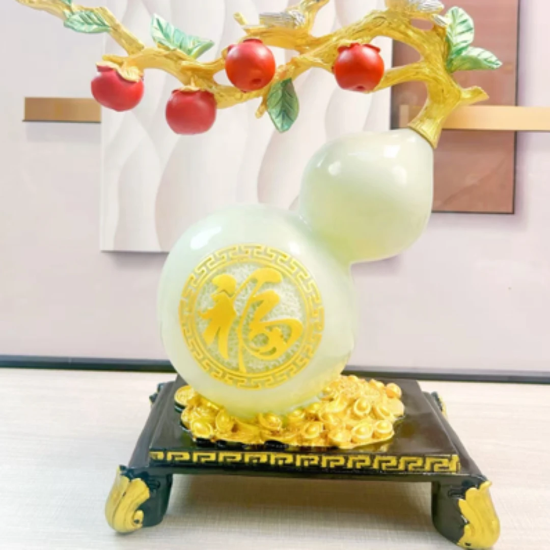 新中式纯手工葫芦招财摆件工艺品高档柿柿如意祝福乔迁高端装饰
