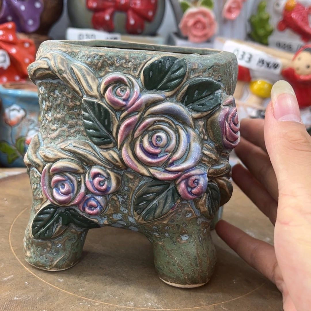 粗陶多肉花盆花盆孤品