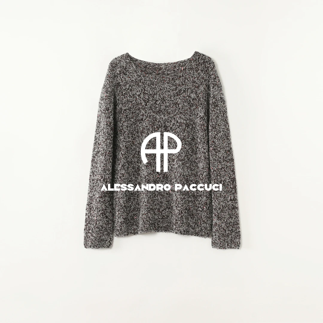 AP洛哥62010ST【亮晶晶/圆领】山羊绒+绵羊毛+桑蚕丝珠片时尚套头衫