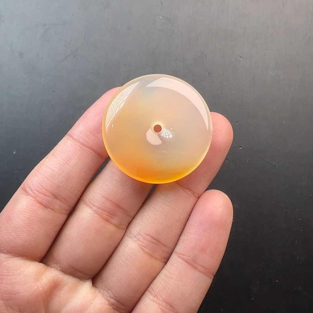 石英质玉（黄龙玉）未镶嵌团坡平安扣