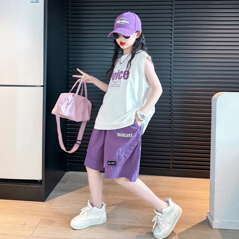 大女童装夏装6-12岁潮款高级感套装2025年款衣服儿童独特洋气时髦