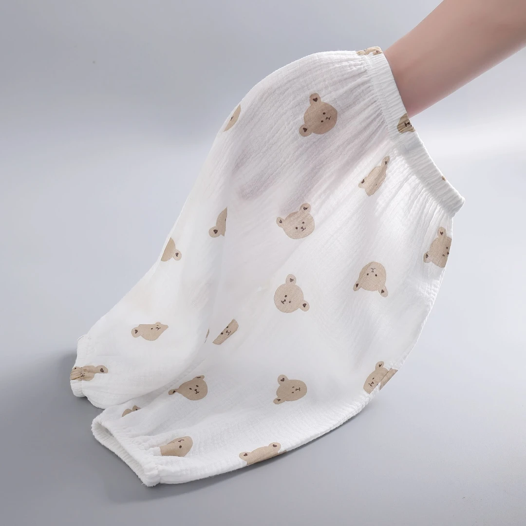 夏季儿童睡裤婴儿宝宝透气薄款新生儿男女小童纯棉棉纱家居裤子