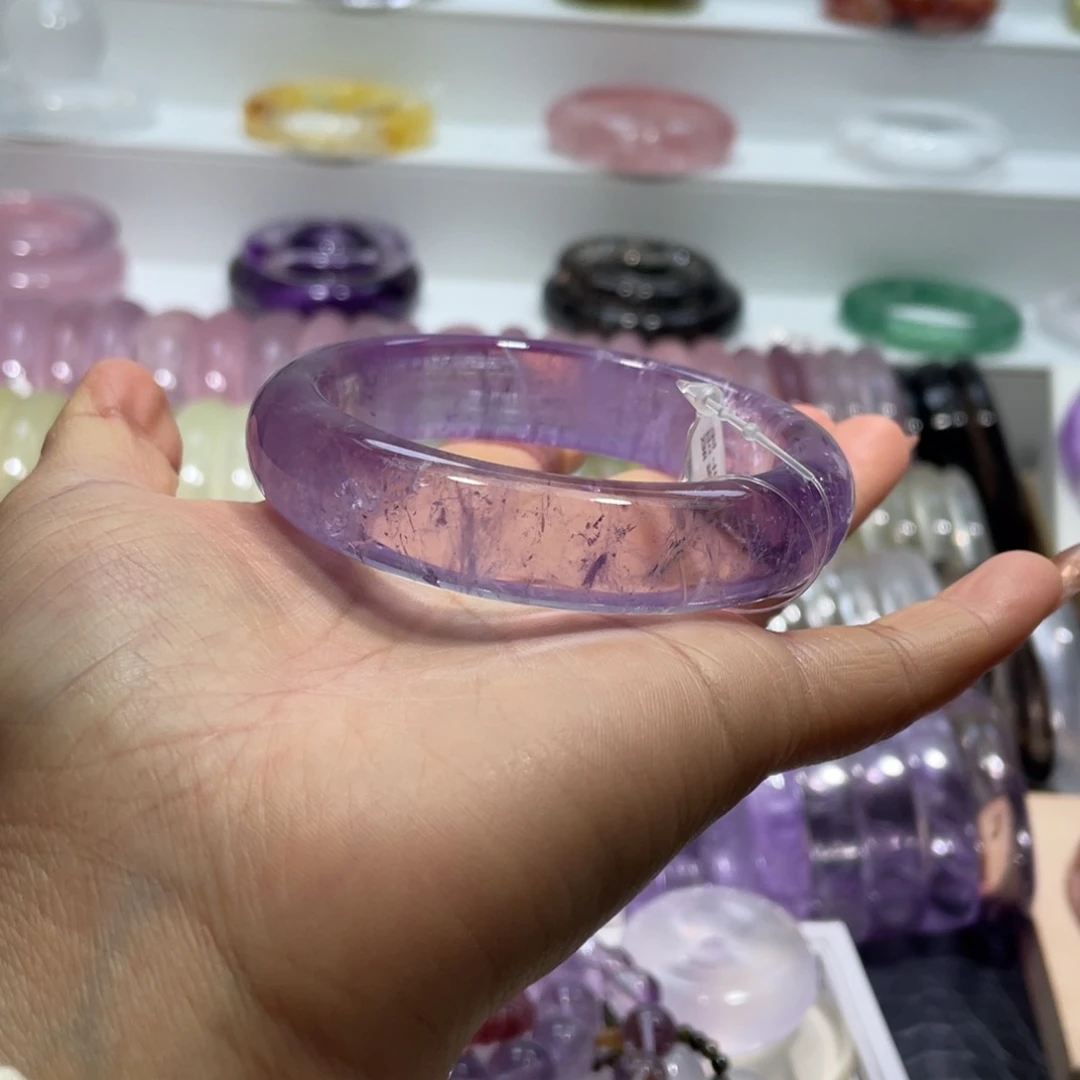 水晶手镯57.7圈口37号未镶嵌