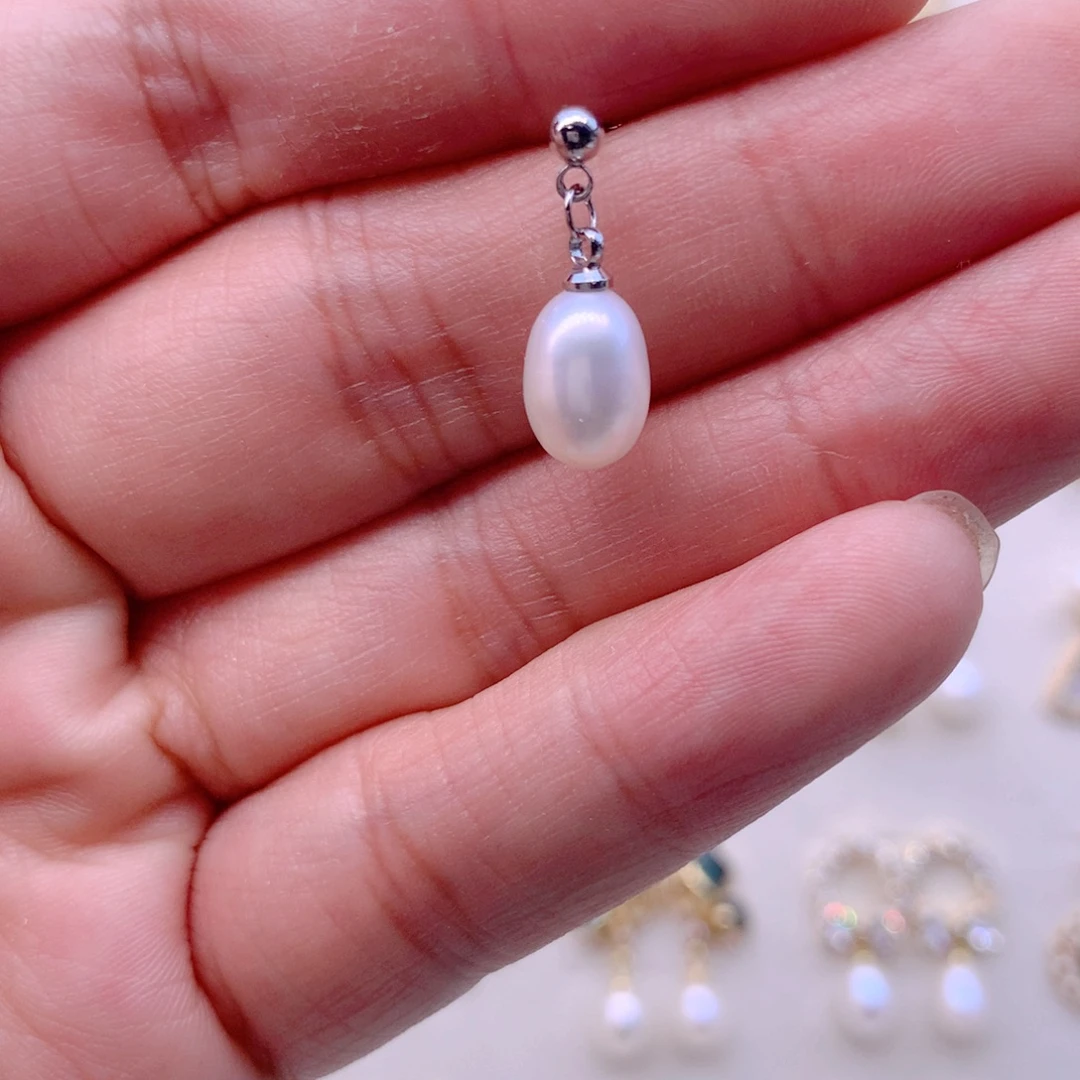 淡水珍珠耳饰合金