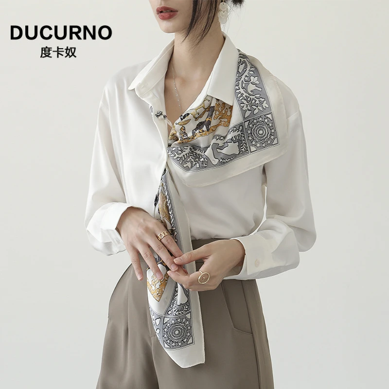 时尚长袖超好看上衣白色女2025秋季装新款衬衫设计感小众气质衬衣