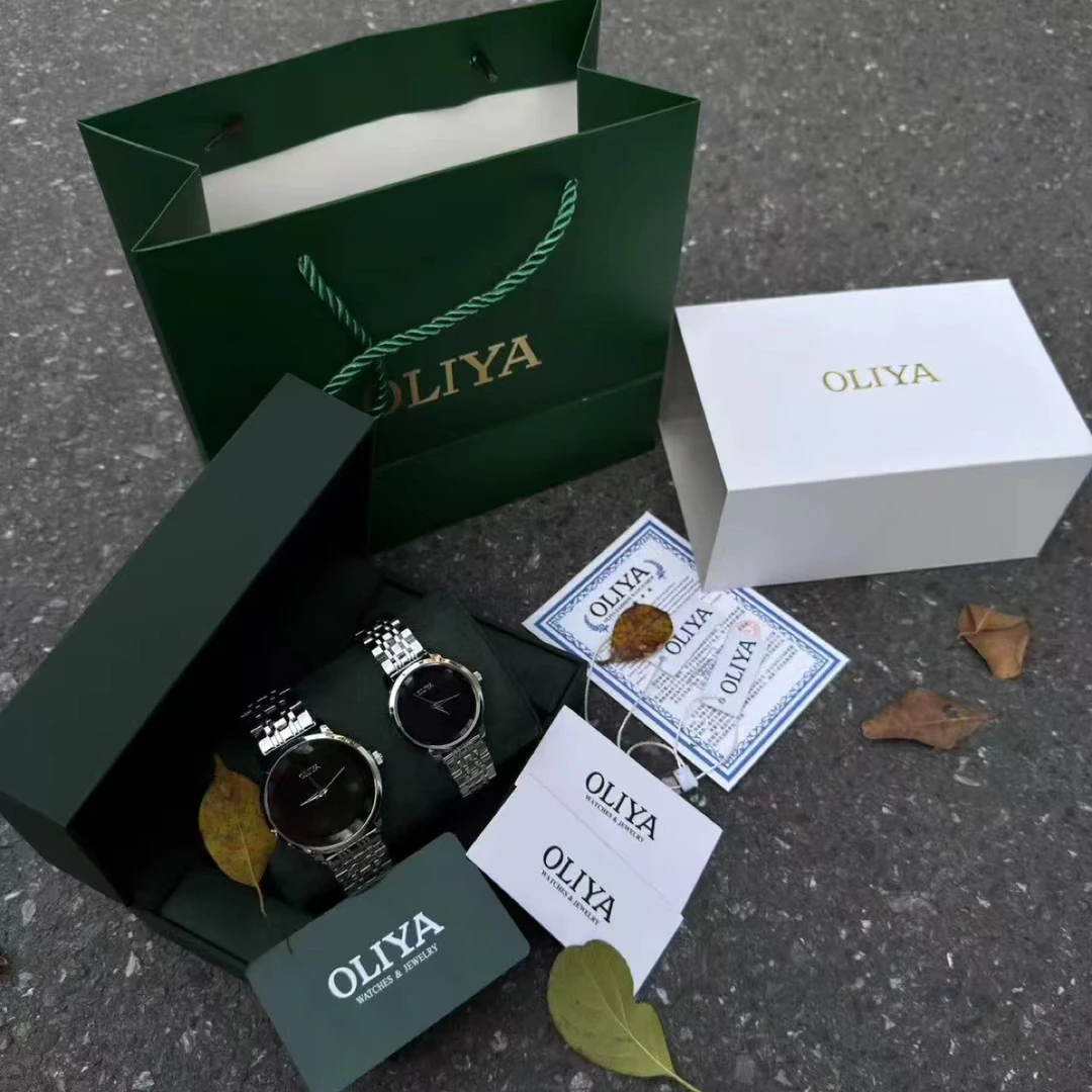 百搭高颜值OLIYA 男童防水精致气质情侣钢带手表时尚潮流感十足