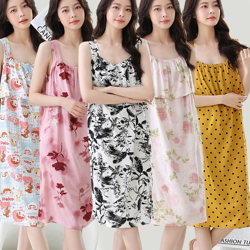 【防凸点】棉绸吊带裙可外穿2025新款睡裙连衣裙女夏季家居服